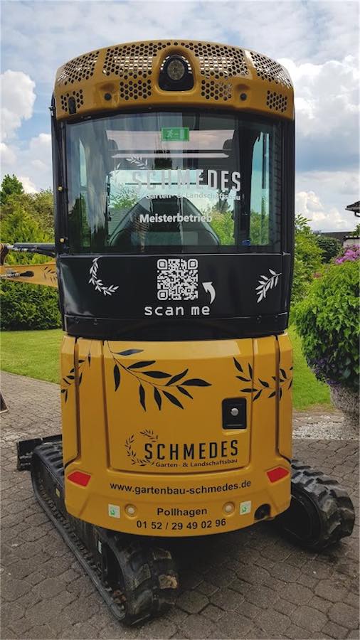 Werbung auf Minibagger